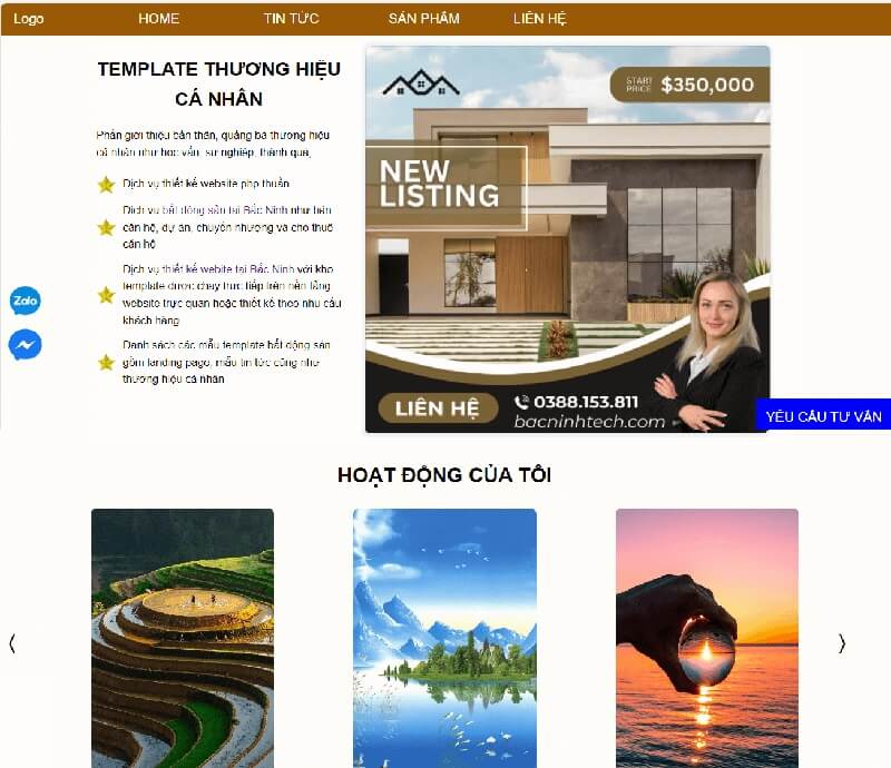 Mẫu template thương hiệu cá nhân